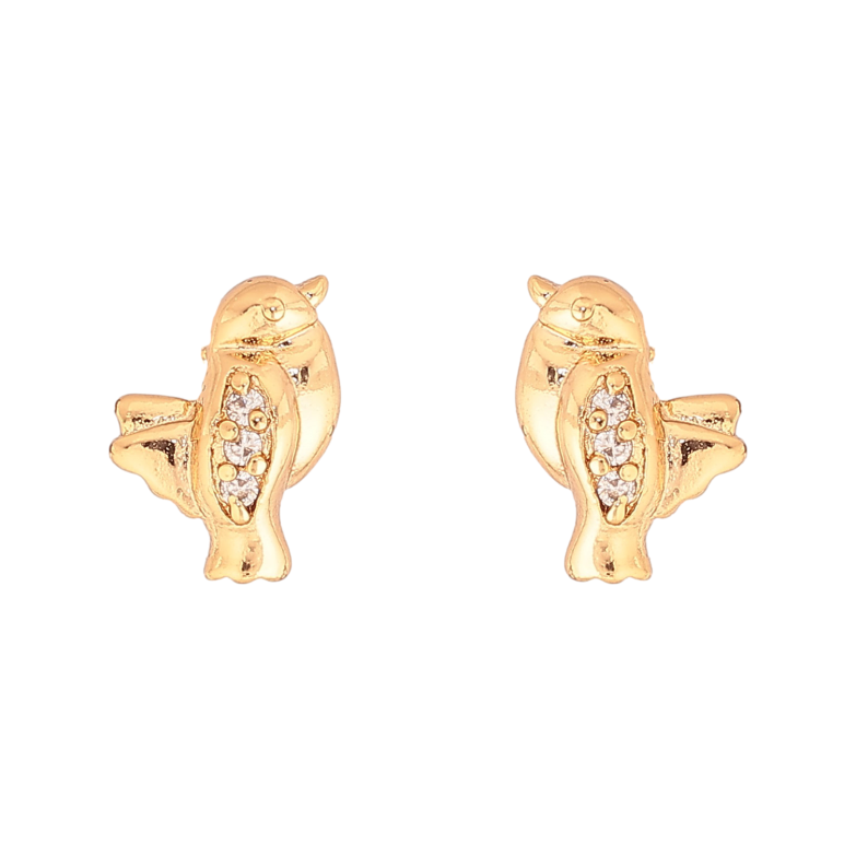 Серьги Xuping цвет Позолота 18K пусеты "Птички" фото №1