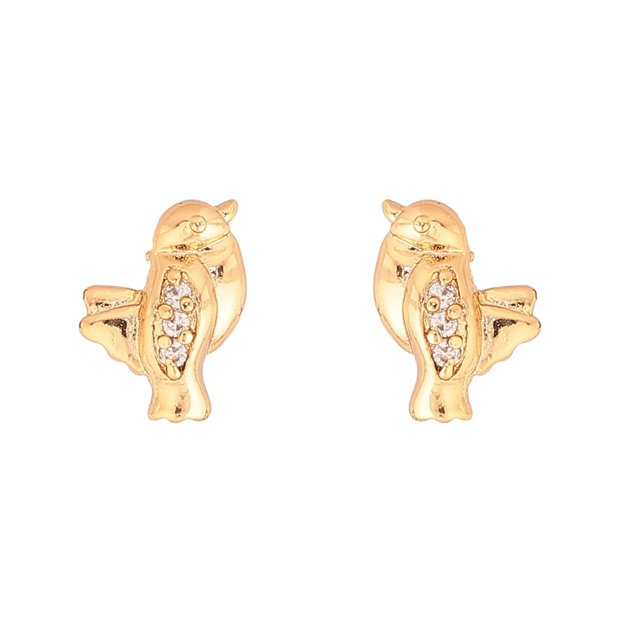 Сережки Xuping колір Позолота 18K пусети "Пташки" фото №1
