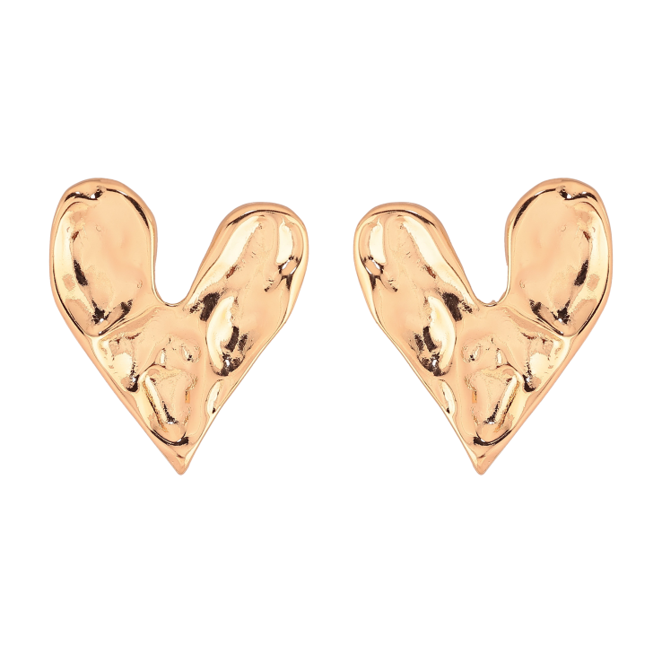 Серьги Xuping цвет Позолота 18К пусеты "Сердечки" фото №12