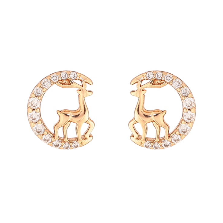 Серьги Xuping цвет Позолота 18K пусеты "Олени" фото №22
