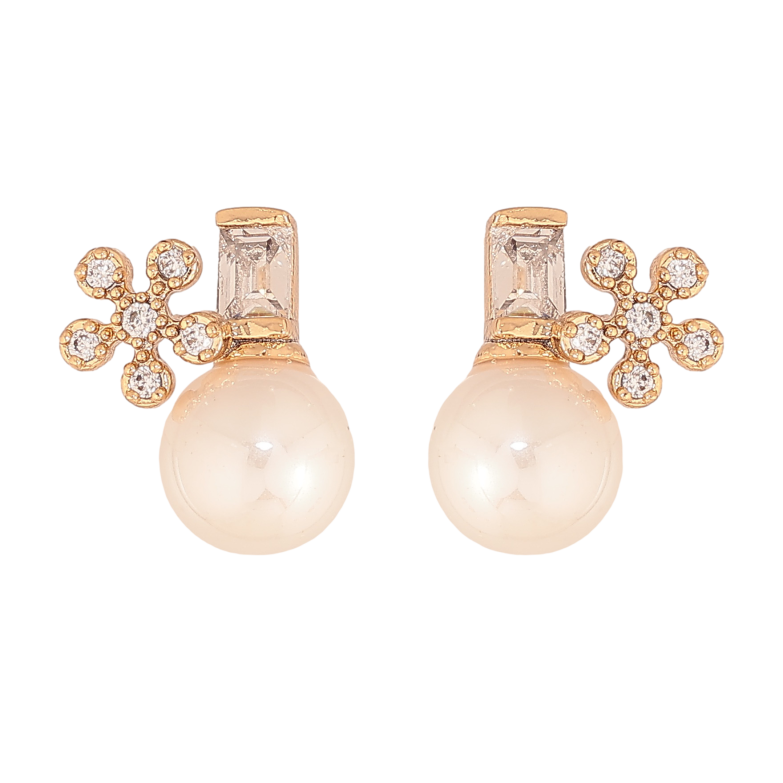 Серьги Xuping цвет Позолота 18К пусеты "Жемчужины с кристальными цветочками" фото №1 Серьги Xuping цвет Позолота 18К пусеты "Жемчужины с кристальными цветочками" фото №1