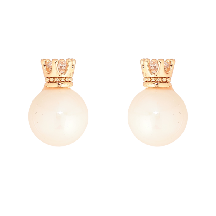 Сережки Xuping колір Позолота 18К пусети "Перлини з короною" фото №11