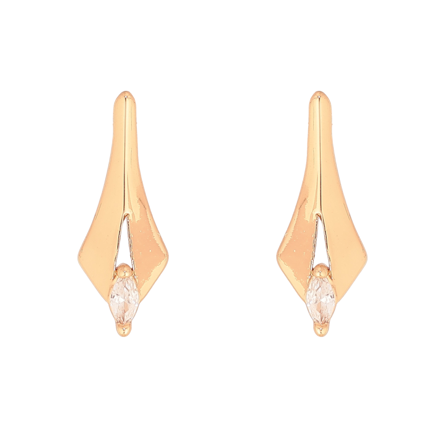 Сережки Xuping колір Позолота 18К пусети "Візерунок з кристалами" фото №1