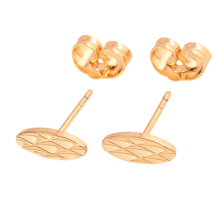 Сережки Xuping колір Позолота 18К пусети "Овали з візерунком" фото №5