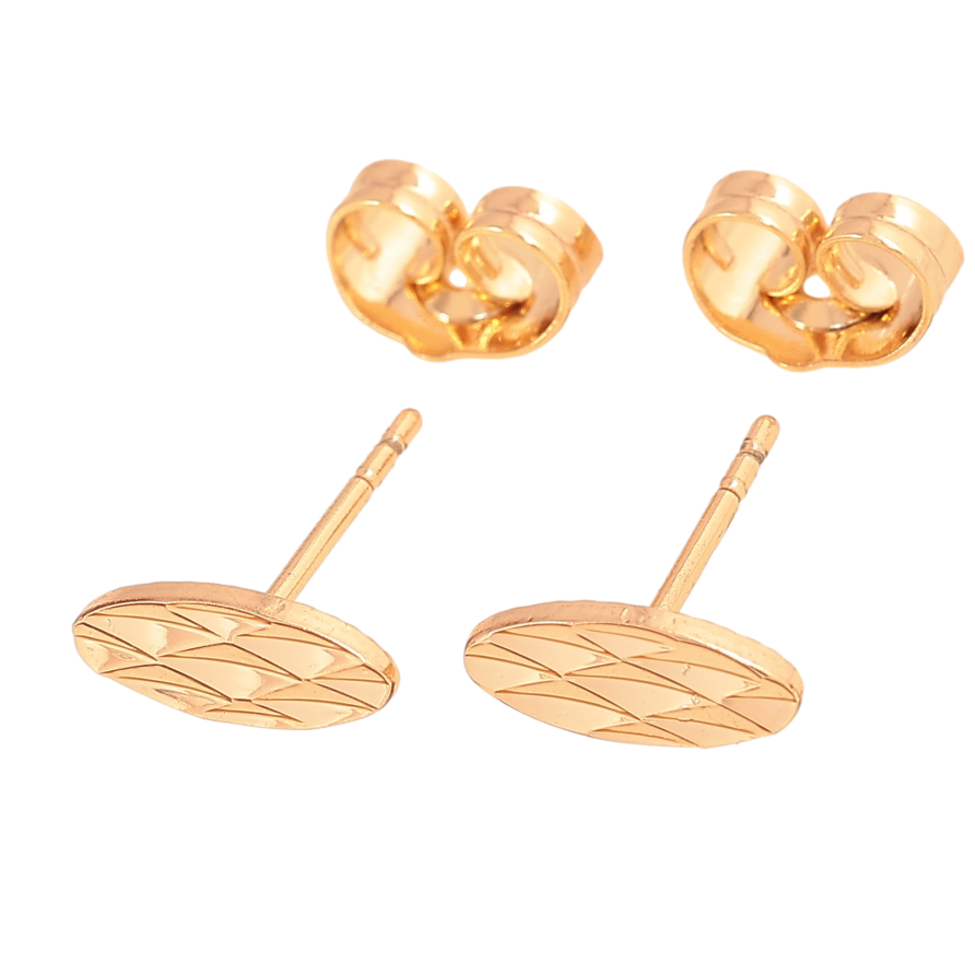 Сережки Xuping колір Позолота 18К пусети "Овали з візерунком" фото №1