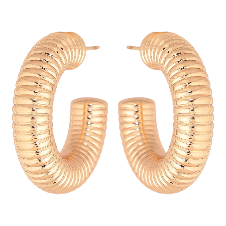 Сережки Xuping колір Позолота 18К пусети "Об'ємні дуги" фото №18