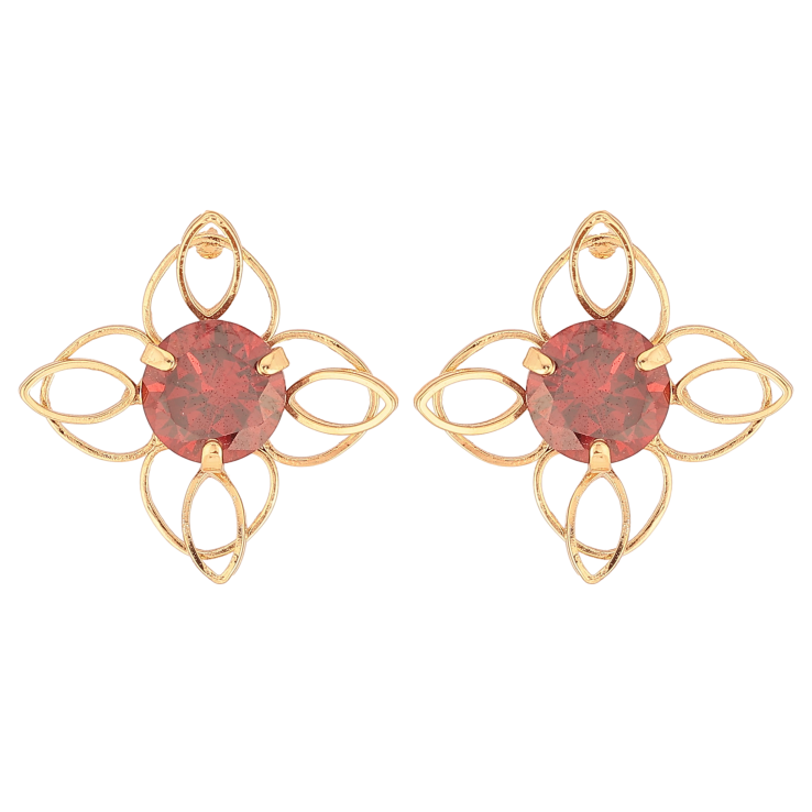 Серьги Xuping цвет Позолота 18К пусеты "Цветочки с красными кристаллами" фото №17 Серьги Xuping цвет Позолота 18К пусеты "Цветочки с красными кристаллами" фото №17