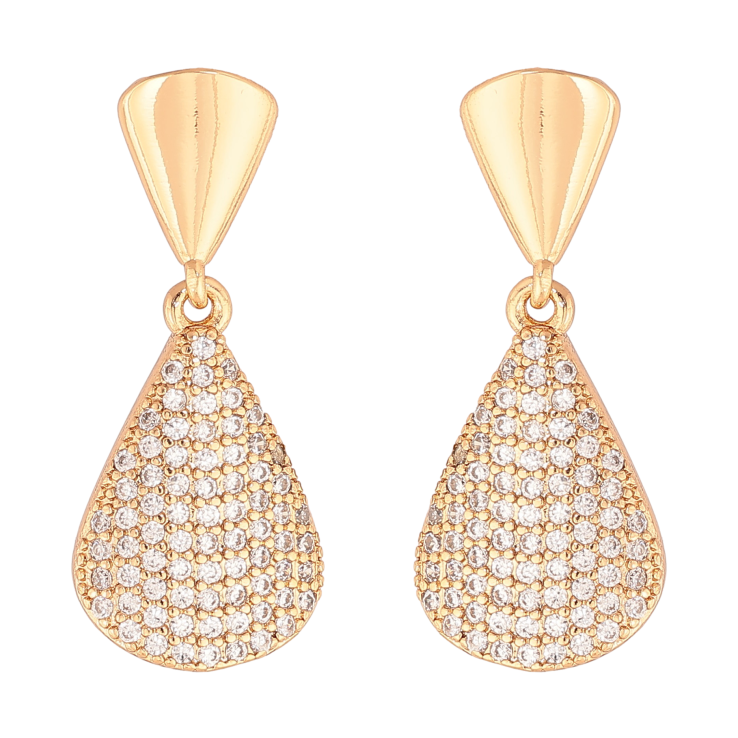 Серьги Xuping цвет Позолота 18К пусеты "Подвески с инкрустацией кристаллами" фото №13