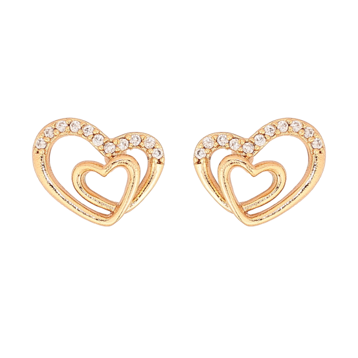 Сережки Xuping колір Позолота 18К пусети "Сердечка" фото №8 Сережки Xuping колір Позолота 18К пусети "Сердечка" фото №8