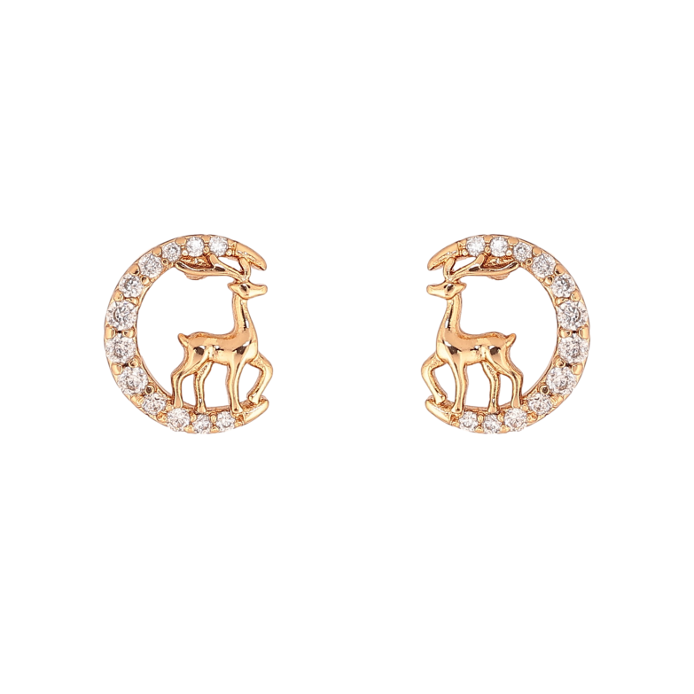 Серьги Xuping цвет Позолота 18К пусеты "Олени" фото №1 Серьги Xuping цвет Позолота 18К пусеты "Олени" фото №1