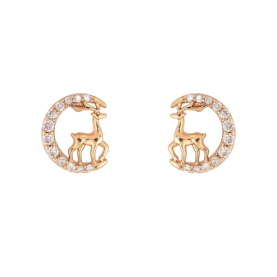 Серьги Xuping цвет Позолота 18К пусеты "Олени" фото №1 Серьги Xuping цвет Позолота 18К пусеты "Олени" фото №1