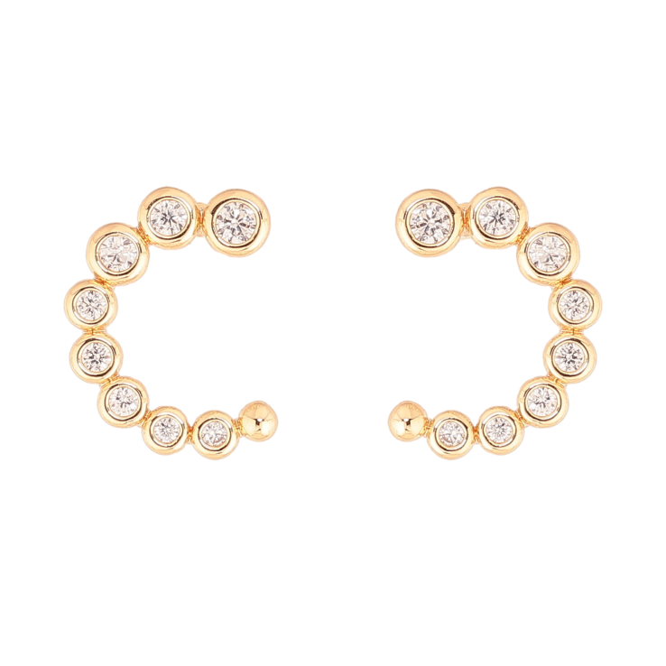 Сережки Xuping колір Позолота 18К пусети "Напівкільця з кристалами" фото №25 Сережки Xuping колір Позолота 18К пусети "Напівкільця з кристалами" фото №25