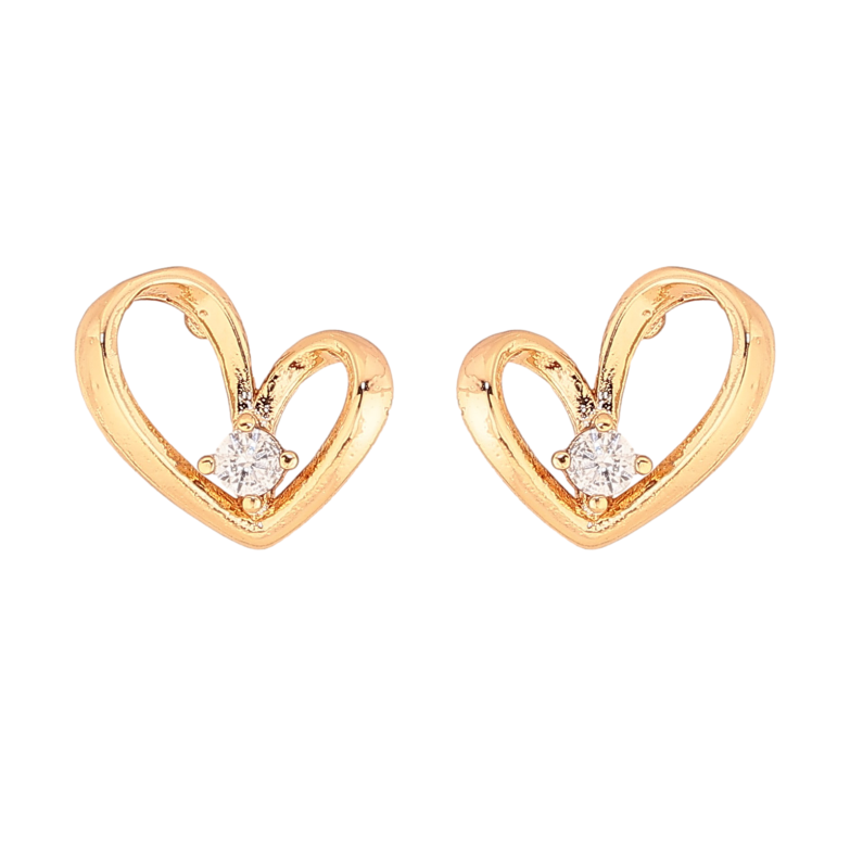 Сережки Xuping колір Позолота 18К пусети "Сердечка з кристалами" фото №1 Сережки Xuping колір Позолота 18К пусети "Сердечка з кристалами" фото №1