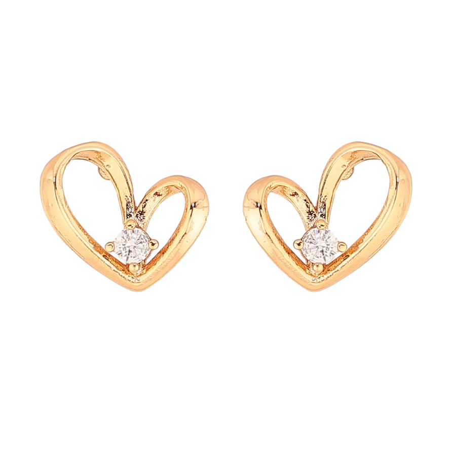 Сережки Xuping колір Позолота 18К пусети "Сердечка з кристалами" фото №1 Сережки Xuping колір Позолота 18К пусети "Сердечка з кристалами" фото №1