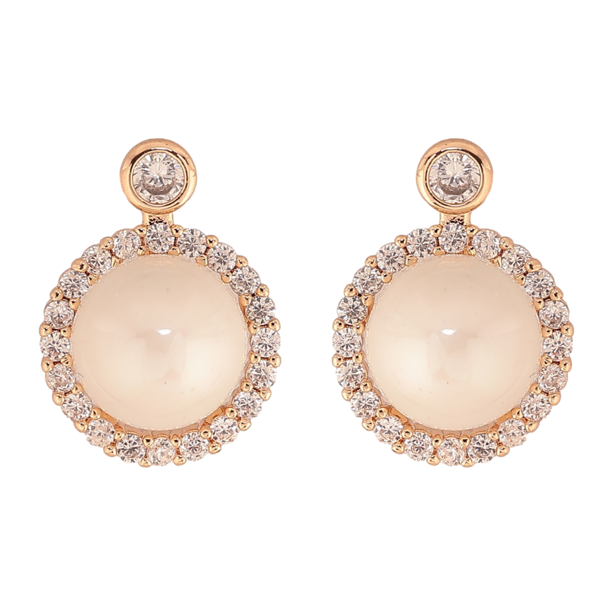 Сережки Xuping колір Позолота 18К пусети "Перлини в обрамленні кристалів" фото №1 Сережки Xuping колір Позолота 18К пусети "Перлини в обрамленні кристалів" фото №1