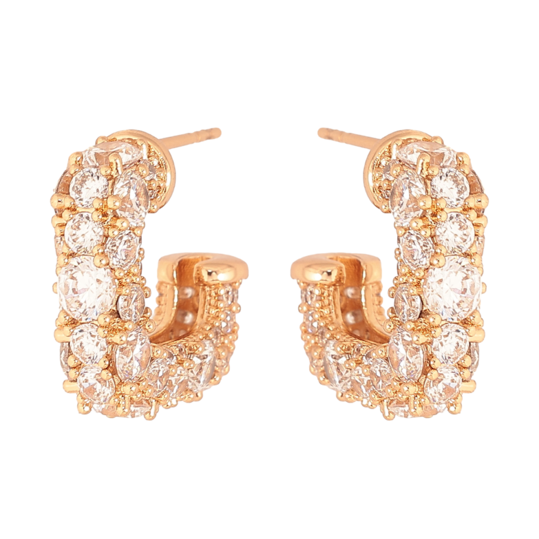 Сережки Xuping колір Позолота 18К пусети "Інкрустація кристалами" фото №1 Сережки Xuping колір Позолота 18К пусети "Інкрустація кристалами" фото №1