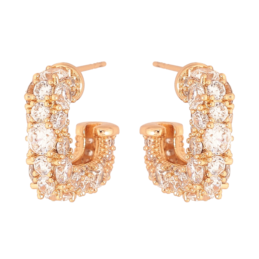 Сережки Xuping колір Позолота 18К пусети "Інкрустація кристалами" фото №1 Сережки Xuping колір Позолота 18К пусети "Інкрустація кристалами" фото №1