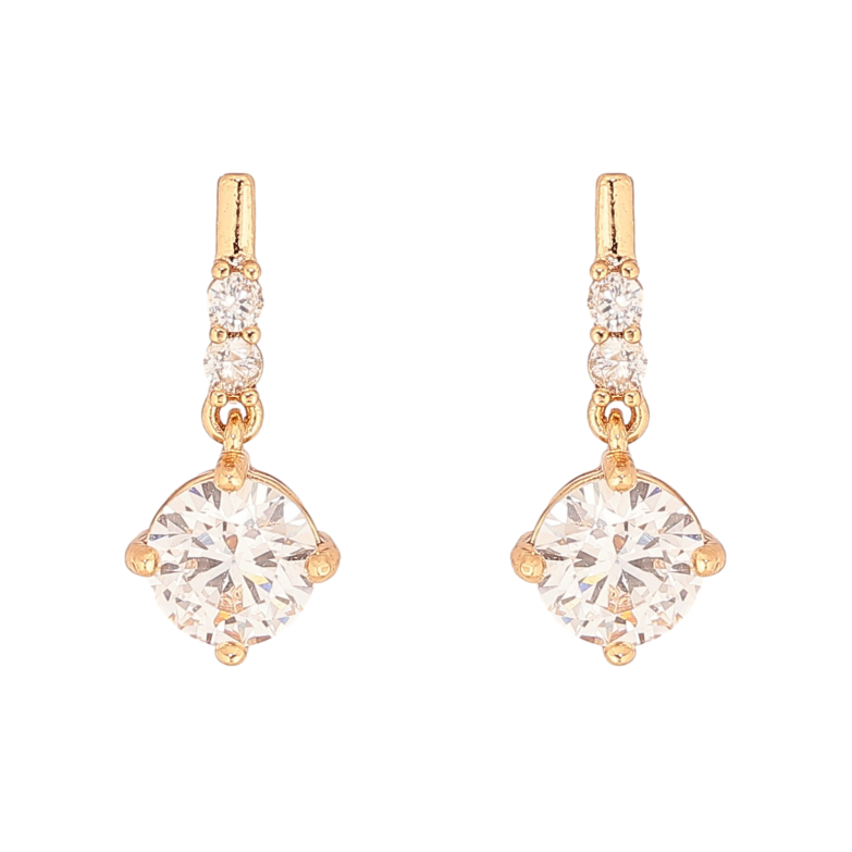 Сережки Xuping колір Позолота 18К пусети "Підвіски з кристалами" фото №5