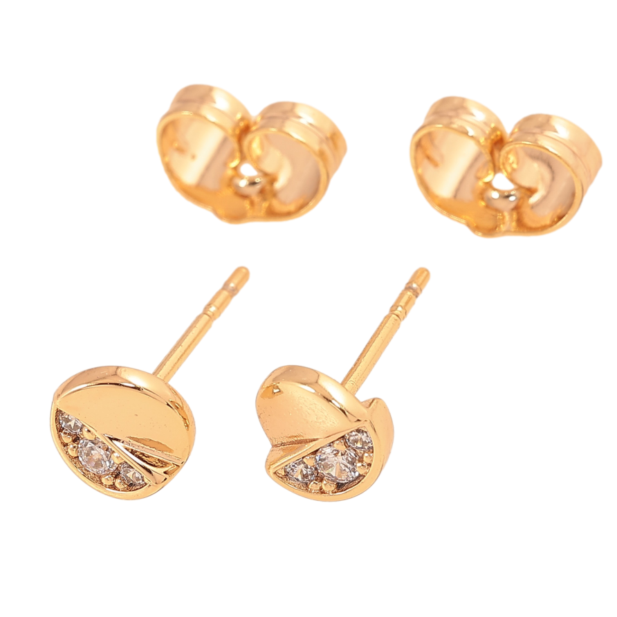 Сережки Xuping колір Позолота 18К пусети "Візерунок з кристалами" фото №1