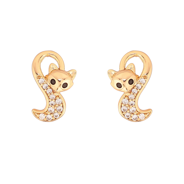 Серьги Xuping цвет Позолота 18К пусеты "Лисички" фото №2 Серьги Xuping цвет Позолота 18К пусеты "Лисички" фото №2