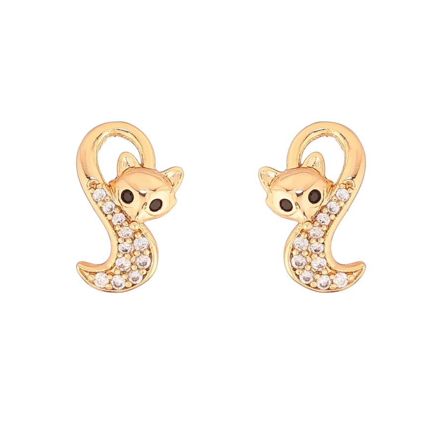 Серьги Xuping цвет Позолота 18К пусеты "Лисички" фото №1 Серьги Xuping цвет Позолота 18К пусеты "Лисички" фото №1