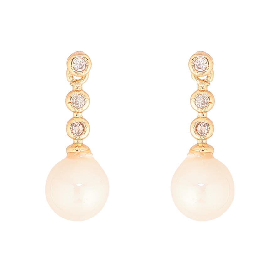 Серьги Xuping цвет Позолота 18К пусеты "Жемчужные подвески" фото №1 Серьги Xuping цвет Позолота 18К пусеты "Жемчужные подвески" фото №1