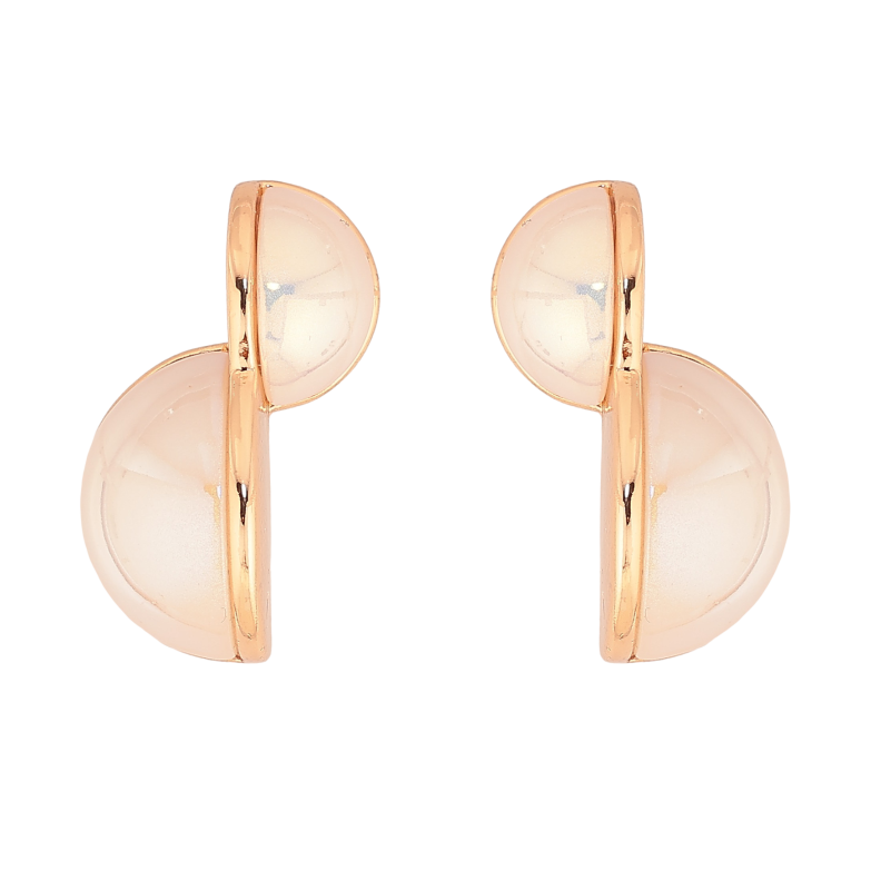 Серьги Xuping цвет Позолота 18К пусеты "Половинки жемчужин" фото №1