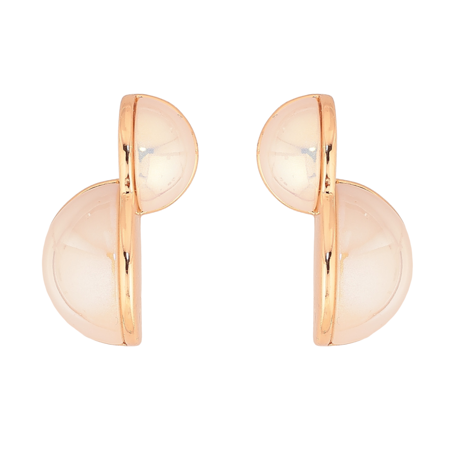 Серьги Xuping цвет Позолота 18К пусеты "Половинки жемчужин" фото №1