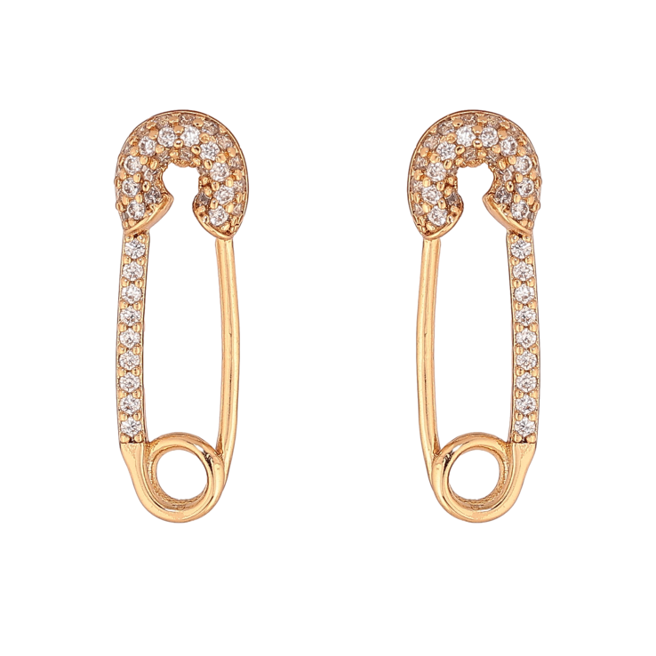 Сережки Xuping колір Позолота 18К пусети "Шпильки з інкрустацією кристалами" фото №5