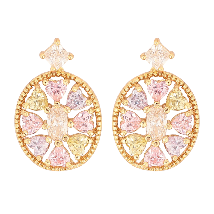 Сережки Xuping колір Позолота 18К пусети "Візерунок з кольоровими кристалами" фото №25 Сережки Xuping колір Позолота 18К пусети "Візерунок з кольоровими кристалами" фото №25