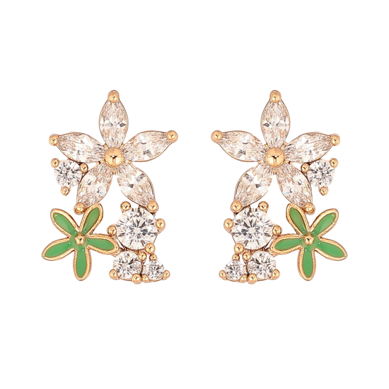 Серьги Xuping цвет Позолота 18К пусеты "Кристальные цветочки" фото №1 Серьги Xuping цвет Позолота 18К пусеты "Кристальные цветочки" фото №1
