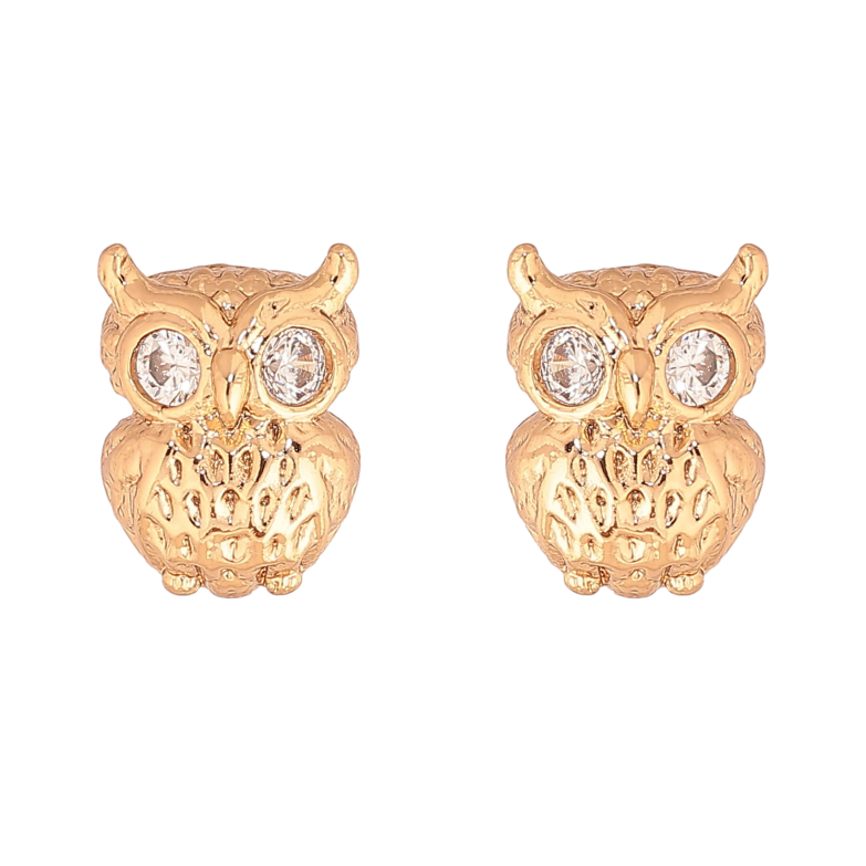 Серьги Xuping цвет Позолота 18К пусеты "Совы" фото №1