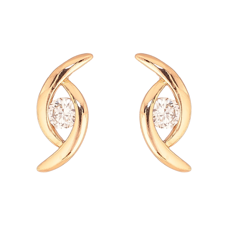 Сережки Xuping колір Позолота 18К пусети "Візерунок з кристалами" фото №20