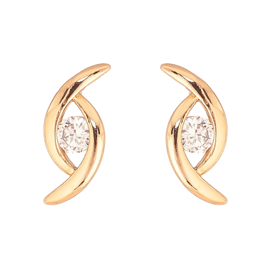 Сережки Xuping колір Позолота 18К пусети "Візерунок з кристалами" фото №1 Сережки Xuping колір Позолота 18К пусети "Візерунок з кристалами" фото №1