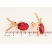 Серьги Xuping цвет Позолота 18К пусеты "Красные кристаллы с феями" фото №2