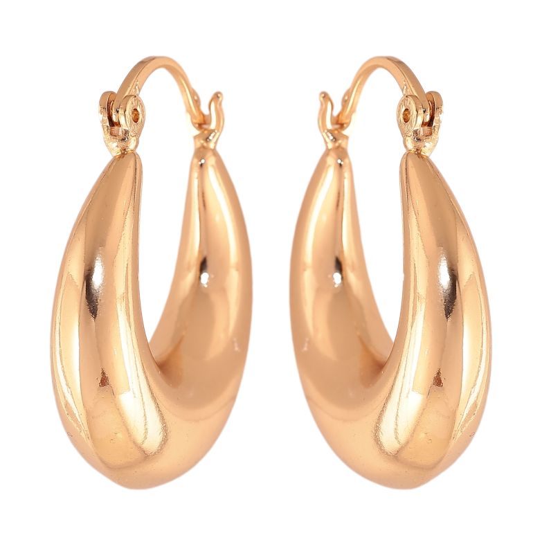 Серьги Xuping цвет Позолота 18K замок-булавка "Объемные кольца" ø 2.5см фото №1