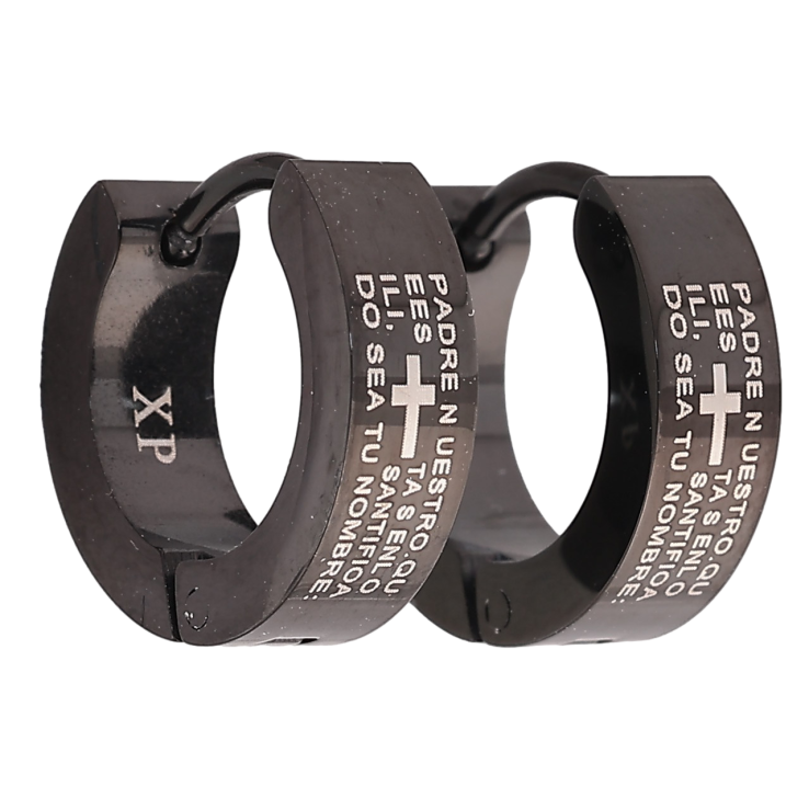 Сережки Xuping колір Позолота Black (чорне золото) колечка "Візерунок хрестики" фото №9 Сережки Xuping колір Позолота Black (чорне золото) колечка "Візерунок хрестики" фото №9