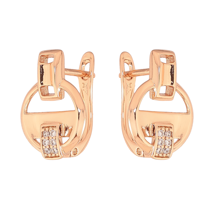 Сережки Xuping колір Позолота РО англійський замок "Візерунок з кристалами" фото №24