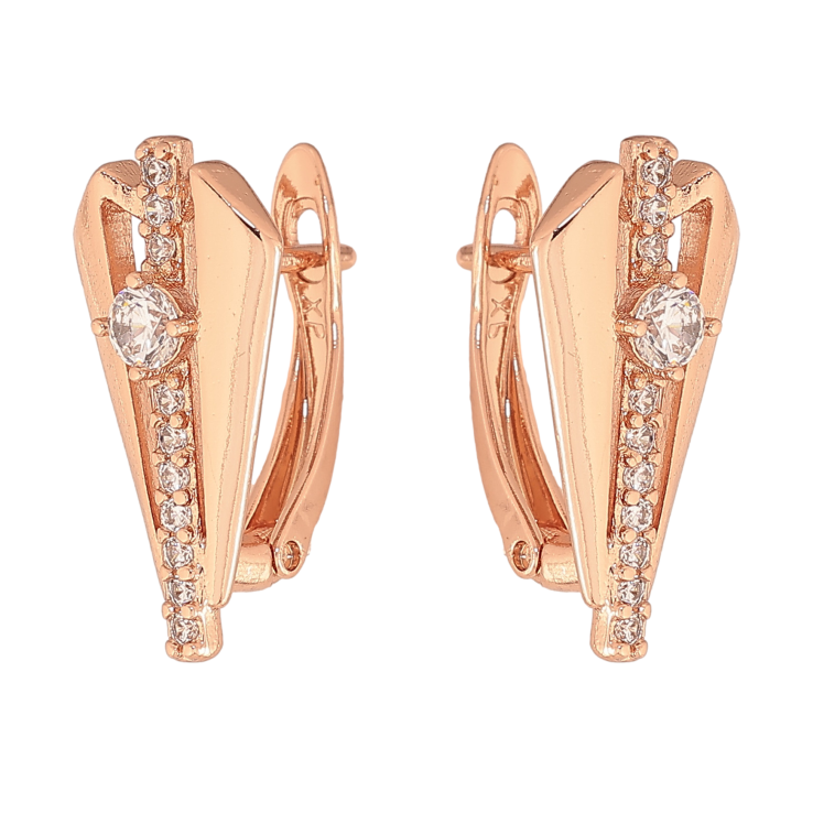 Сережки Xuping колір Позолота РО англійський замок "Візерунок з кристалами" фото №22