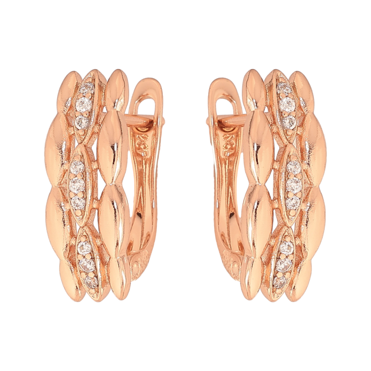 Сережки Xuping колір Позолота РО англійський замок "Візерунок з кристалами" фото №21