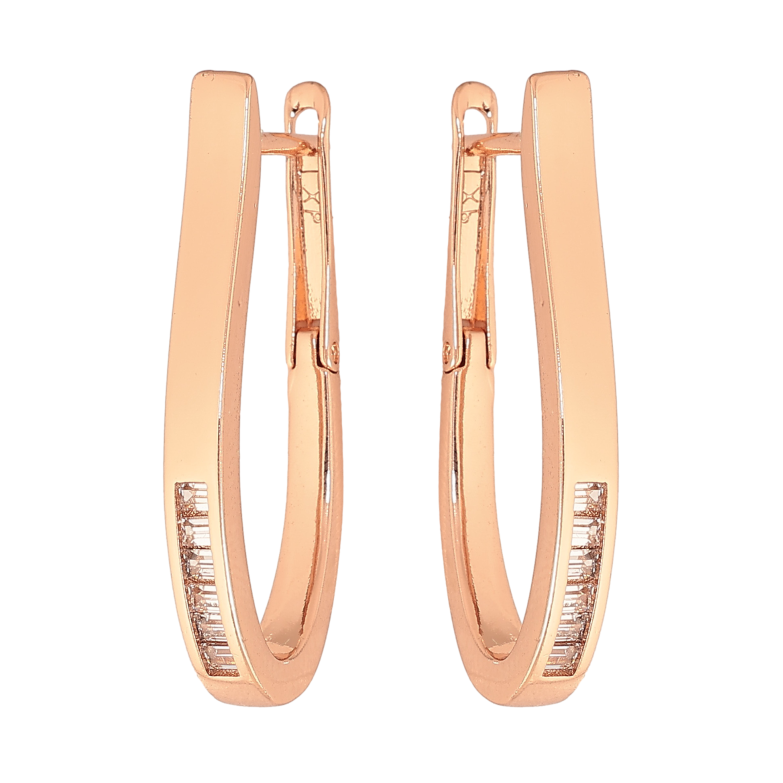 Сережки Xuping колір Позолота РО англійський замок "Скоби з кристалами" фото №1