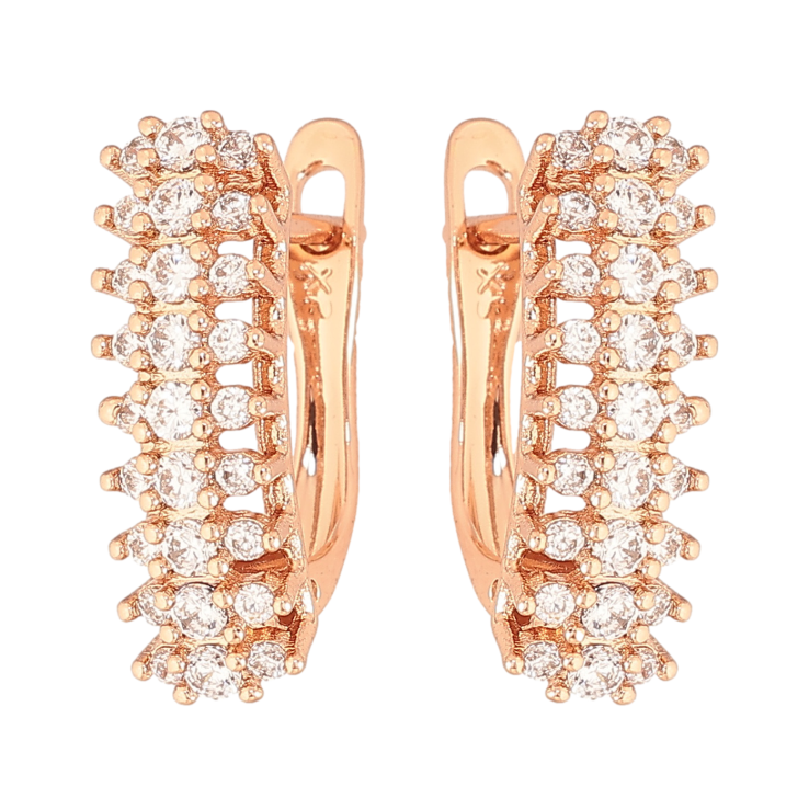 Сережки Xuping колір Позолота РО англійський замок "Інкрустація кристалами" фото №4