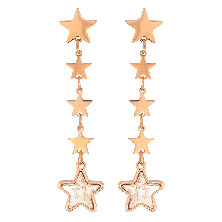 Серьги Xuping цвет РО с кристаллами Swarovski пусеты "Звездные подвески с кристаллами Clear" фото №20