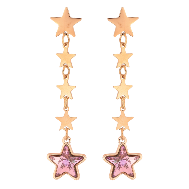 Серьги Xuping цвет РО с кристаллами Swarovski пусеты "Звездные подвески с кристаллами Paradise Shine" фото №21