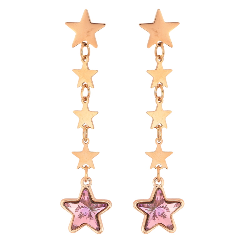 Сережки Xuping колір РВ з кристалами Swarovski пусети "Зоряні підвіски з кристалами Paradise Shine" фото №1