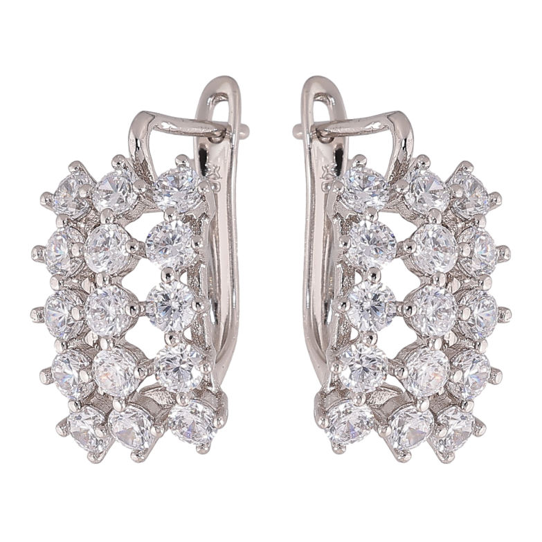 Сережки Xuping колір Родій англійський замок "Інкрустація кристалами" фото №1