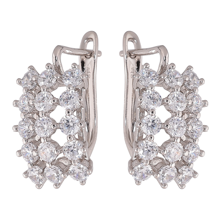 Сережки Xuping колір Родій англійський замок "Інкрустація кристалами" фото №1