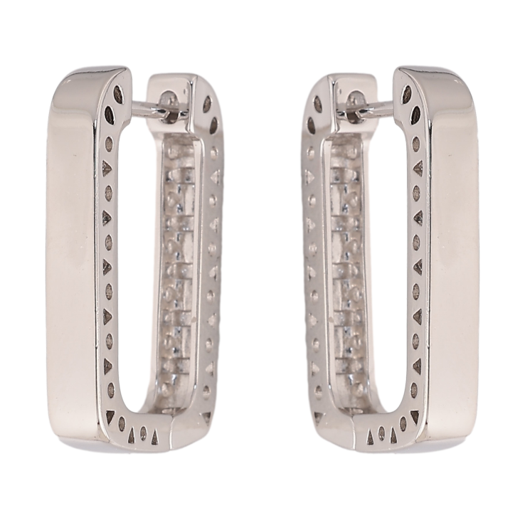 Серьги Xuping цвет Родий английский замок "Декоративный узор" фото №21