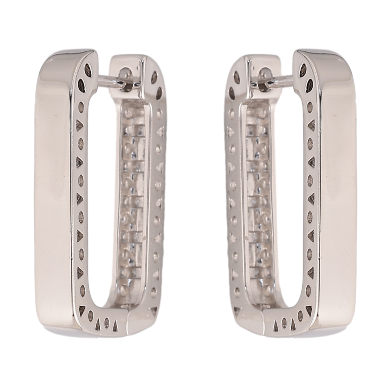 Серьги Xuping цвет Родий английский замок "Декоративный узор" фото №1