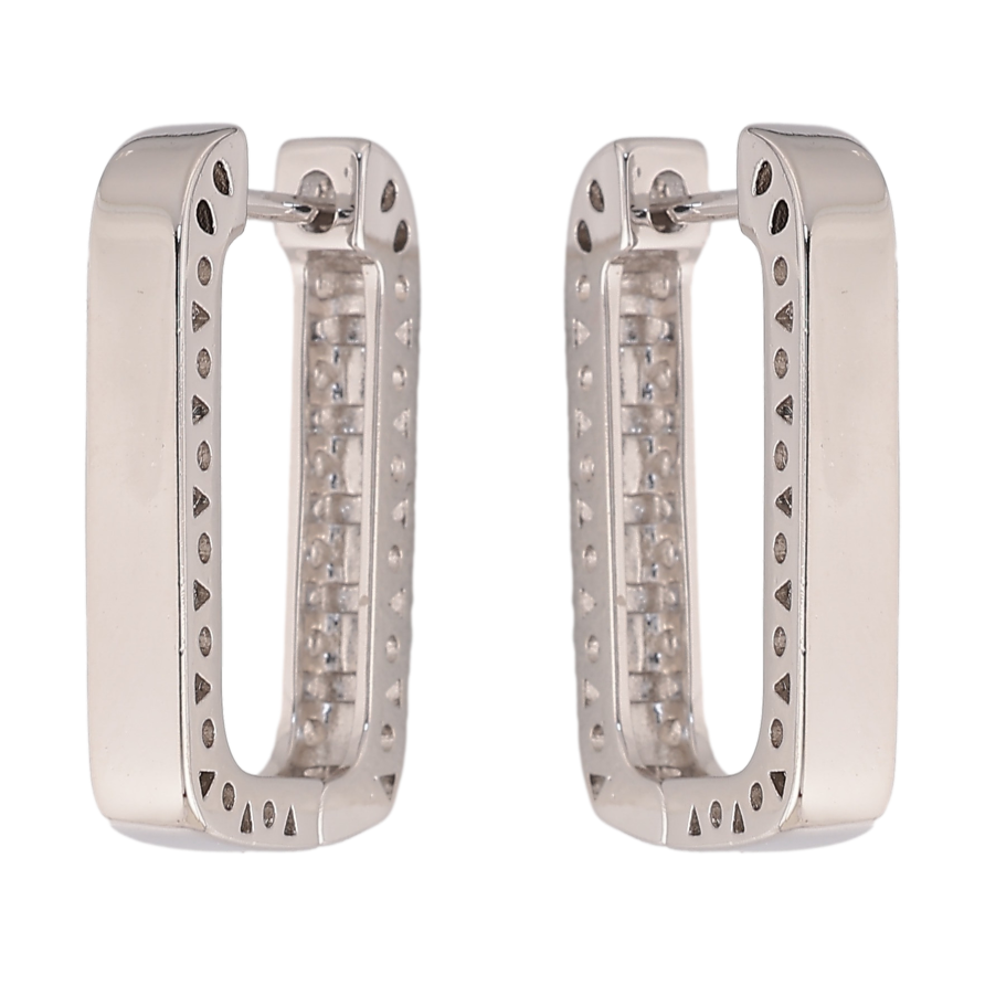 Серьги Xuping цвет Родий английский замок "Декоративный узор" фото №1